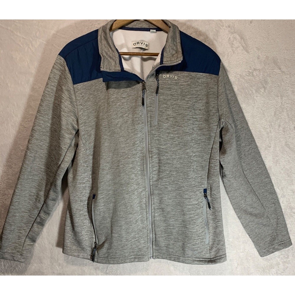 Orvis Gray and Navy Lightweight Full-Zip Shirt Jacket
